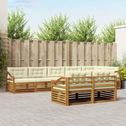 Set de canapele de exterior cu pernă 8 pcs Natural și Crem GartenMobel Dekor
