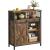 VASAGLE Comoda depozitare cu usa glisanta tip hambar, 70x30x80 cm, maro rustic Household NewTrend