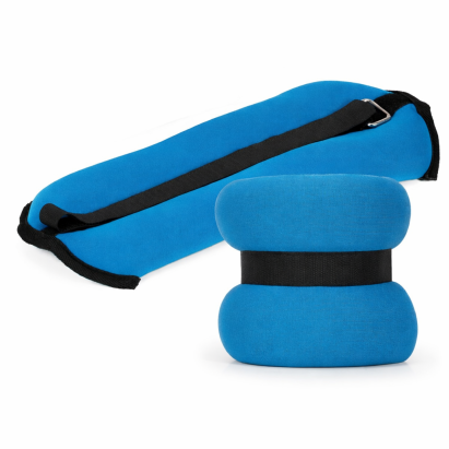 Greutati pentru incheietura mainii si glezna 2x2 kg, neopren si nisip fier, 34x14 cm, albastru Household NewTrend