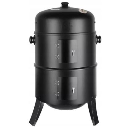 Gratar metalic pe carbuni, inchis pe 3 nivele, cu capac si termometru, 80x44x38cm Household NewTrend