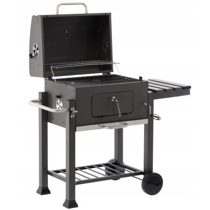 Gratar dreptunghiular pe carbuni, cu suport lateral si termometru capac, 115x60x108cm Household NewTrend