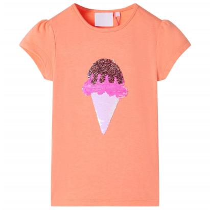 Tricou pentru copii, portocaliu neon, 128 GartenMobel Dekor