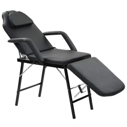 Scaun tratament facial, înlocuitor piele, 185x78x76 cm, negru GartenMobel Dekor
