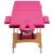 Masă de masaj pliabilă, 2 zone, roz, lemn GartenMobel Dekor
