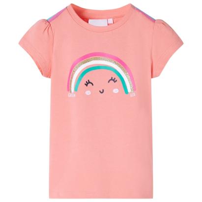 Tricou pentru copii, corai deschis, 128 GartenMobel Dekor