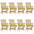 Scaune de grădină cu perne verde aprins, 8 buc., lemn masiv tec GartenMobel Dekor