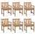 Scaune de grădină cu perne bej, 6 buc., lemn masiv de tec GartenMobel Dekor