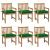 Scaune de grădină cu perne verzi, 6 buc., lemn masiv tec GartenMobel Dekor