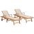 Șezlonguri cu pernă crem, 2 buc., lemn masiv de tec GartenMobel Dekor