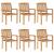 Scaune de grădină stivuibile cu perne, 6 buc., lemn masiv tec GartenMobel Dekor