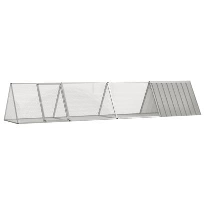Cușcă pentru iepuri, gri, 403,5x80,5x71 cm, oțel galvanizat GartenMobel Dekor