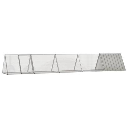 Cușcă pentru iepuri, gri, 504,5x80,5x71 cm, oțel galvanizat GartenMobel Dekor