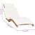 Șezlong pliabil cu pernă alb crem, lemn masiv tec GartenMobel Dekor