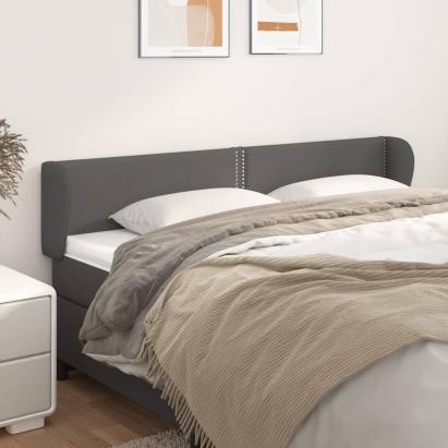 Tăblie de pat cu aripioare gri 203x23x78/88 cm piele ecologică GartenMobel Dekor