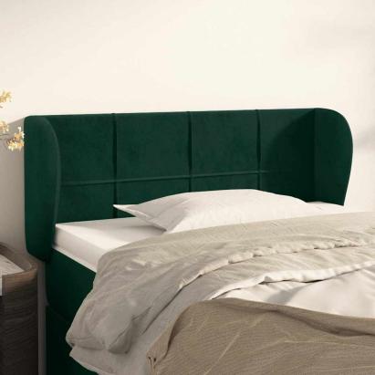 Tăblie de pat cu aripioare verde închis 103x23x78/88 cm catifea GartenMobel Dekor