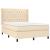 Pat box spring cu saltea, crem, 140x200 cm, textil GartenMobel Dekor