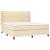 Pat box spring cu saltea, crem, 160x200 cm, material textil GartenMobel Dekor