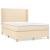 Pat box spring cu saltea, crem, 140x200 cm, textil GartenMobel Dekor