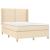 Pat box spring cu saltea, crem, 140x200 cm, textil GartenMobel Dekor