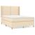 Pat box spring cu saltea, crem, 140x200 cm, textil GartenMobel Dekor