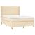 Pat box spring cu saltea, crem, 140x200 cm, textil GartenMobel Dekor