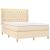 Pat box spring cu saltea, crem, 140x200 cm, textil GartenMobel Dekor