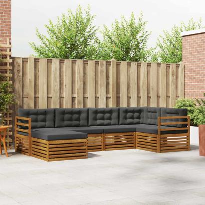 Set de canapele de exterior cu pernă 6 pcs Natural și Antracit GartenMobel Dekor
