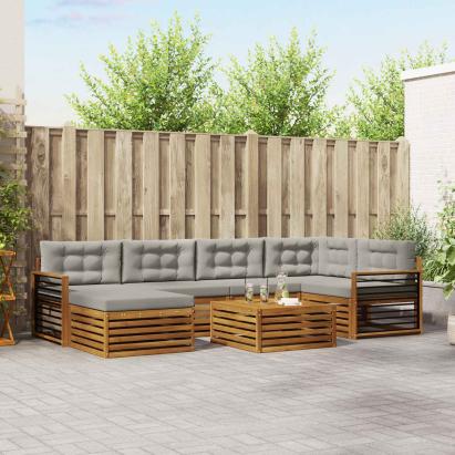 Set de canapele de exterior 19 pcs Gri natural și deschis GartenMobel Dekor