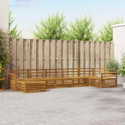 Seturi de canapele 7 pcs natural Lemn Solid de Acacia GartenMobel Dekor