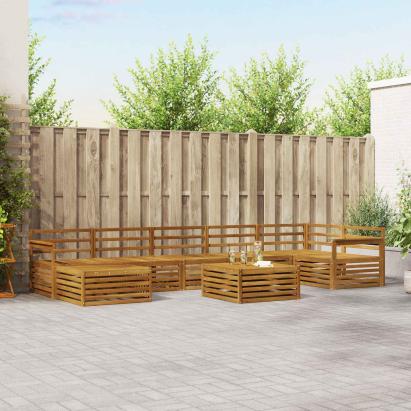 Seturi de canapele 8 pcs natural Lemn Solid de Acacia GartenMobel Dekor