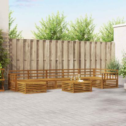 Seturi de canapele 8 pcs natural Lemn Solid de Acacia GartenMobel Dekor