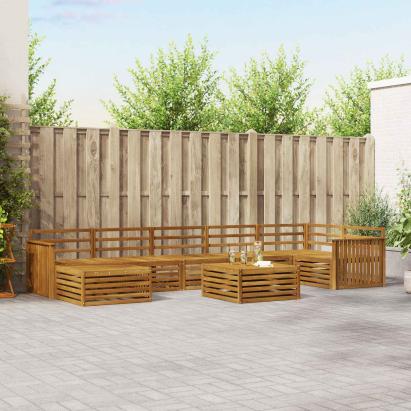 Seturi de canapele 8 pcs natural Lemn Solid de Acacia GartenMobel Dekor