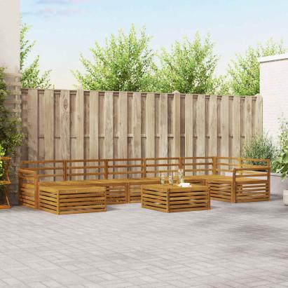 Seturi de canapele 8 pcs natural Lemn Solid de Acacia GartenMobel Dekor