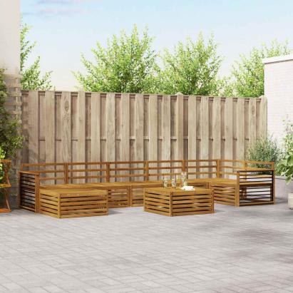 Seturi de canapele 8 pcs natural Lemn Solid de Acacia GartenMobel Dekor