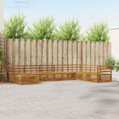 Seturi de canapele 8 pcs natural Lemn Solid de Acacia GartenMobel Dekor