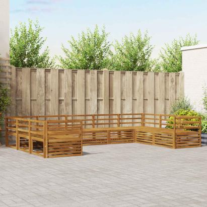 Seturi de canapele 9 pcs natural Lemn Solid de Acacia GartenMobel Dekor