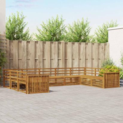 Seturi de canapele 9 pcs natural Lemn Solid de Acacia GartenMobel Dekor