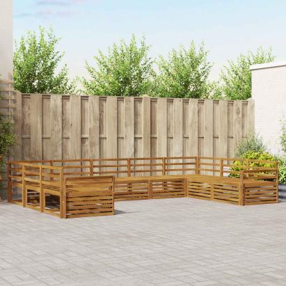 Seturi de canapele 9 pcs natural Lemn Solid de Acacia GartenMobel Dekor