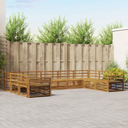 Seturi de canapele 9 pcs natural Lemn Solid de Acacia GartenMobel Dekor