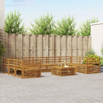 Seturi de canapele 10 pcs natural Lemn Solid de Acacia GartenMobel Dekor