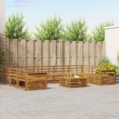 Seturi de canapele 10 pcs natural Lemn Solid de Acacia GartenMobel Dekor