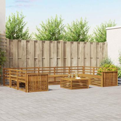 Seturi de canapele 10 pcs natural Lemn Solid de Acacia GartenMobel Dekor