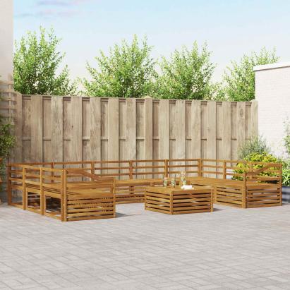 Seturi de canapele 10 pcs natural Lemn Solid de Acacia GartenMobel Dekor