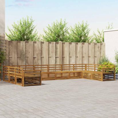 Seturi de canapele 10 pcs natural Lemn Solid de Acacia GartenMobel Dekor