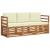 Seturi de canapele 3 pcs Natural și Crem Lemn Solid de Acacia GartenMobel Dekor
