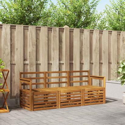 Seturi de canapele 3 pcs natural Lemn Solid de Acacia GartenMobel Dekor