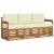 Seturi de canapele 3 pcs Natural și Crem Lemn Solid de Acacia GartenMobel Dekor