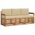 Seturi de canapele 3 pcs Natural și Bej Lemn Solid de Acacia GartenMobel Dekor