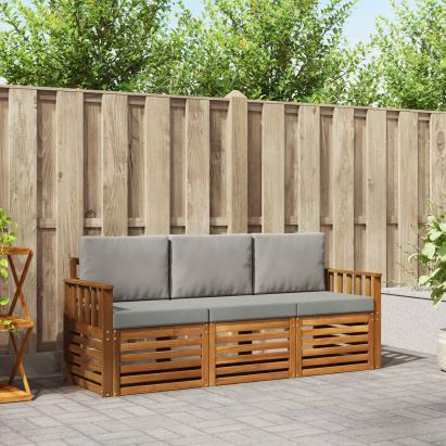 Seturi de canapele cu pernă 3 pcs Gri natural și deschis GartenMobel Dekor