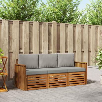 Seturi de canapele cu pernă 3 pcs Gri natural și deschis GartenMobel Dekor